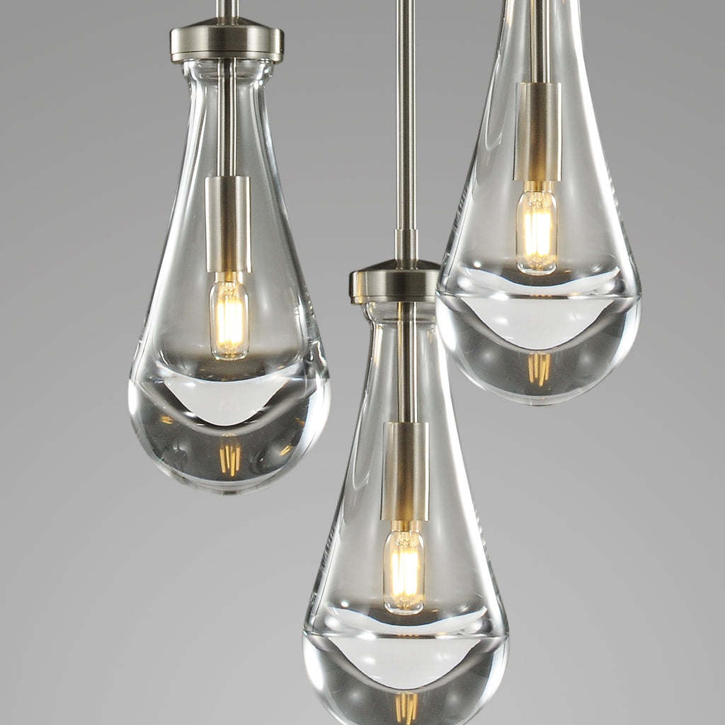 Raindrops 3-Light Rod Round Chandelier