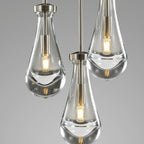 Raindrops 3-Light Rod Round Chandelier
