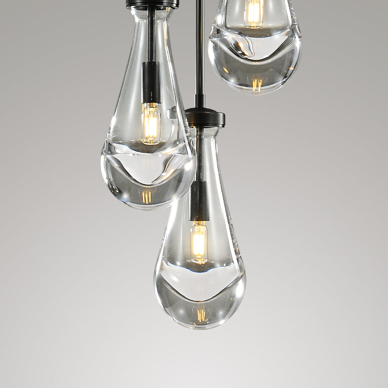 Raindrops 3-Light Rod Round Chandelier