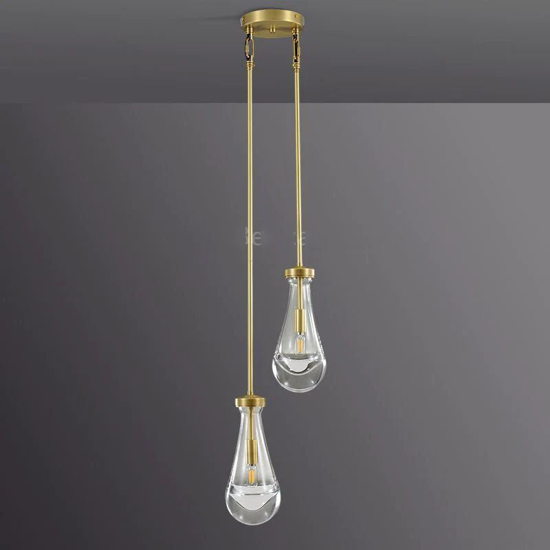 Raindrops 2-Light Rod Round Chandelier