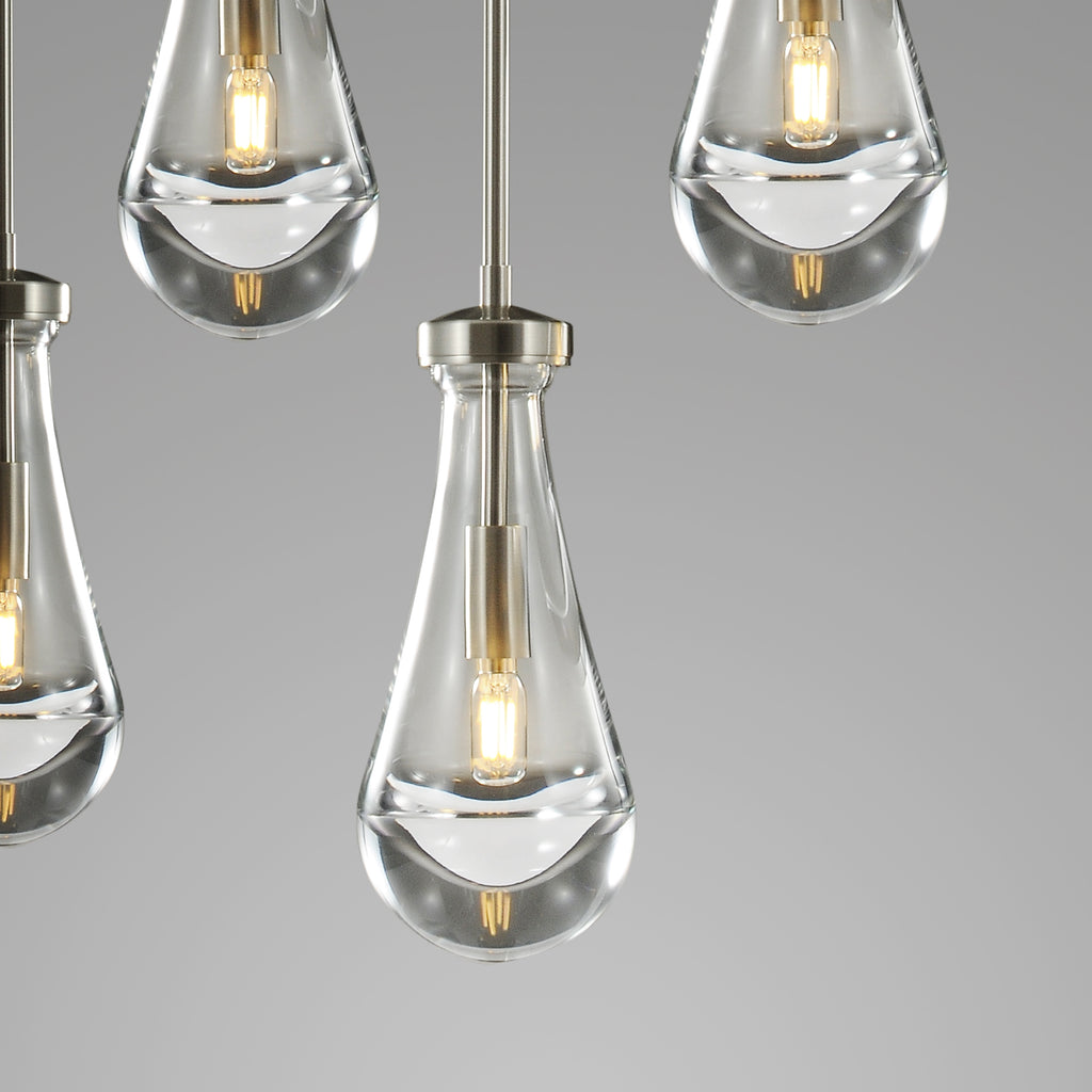 Raindrops 5-Light Rod Rectangular Chandelier