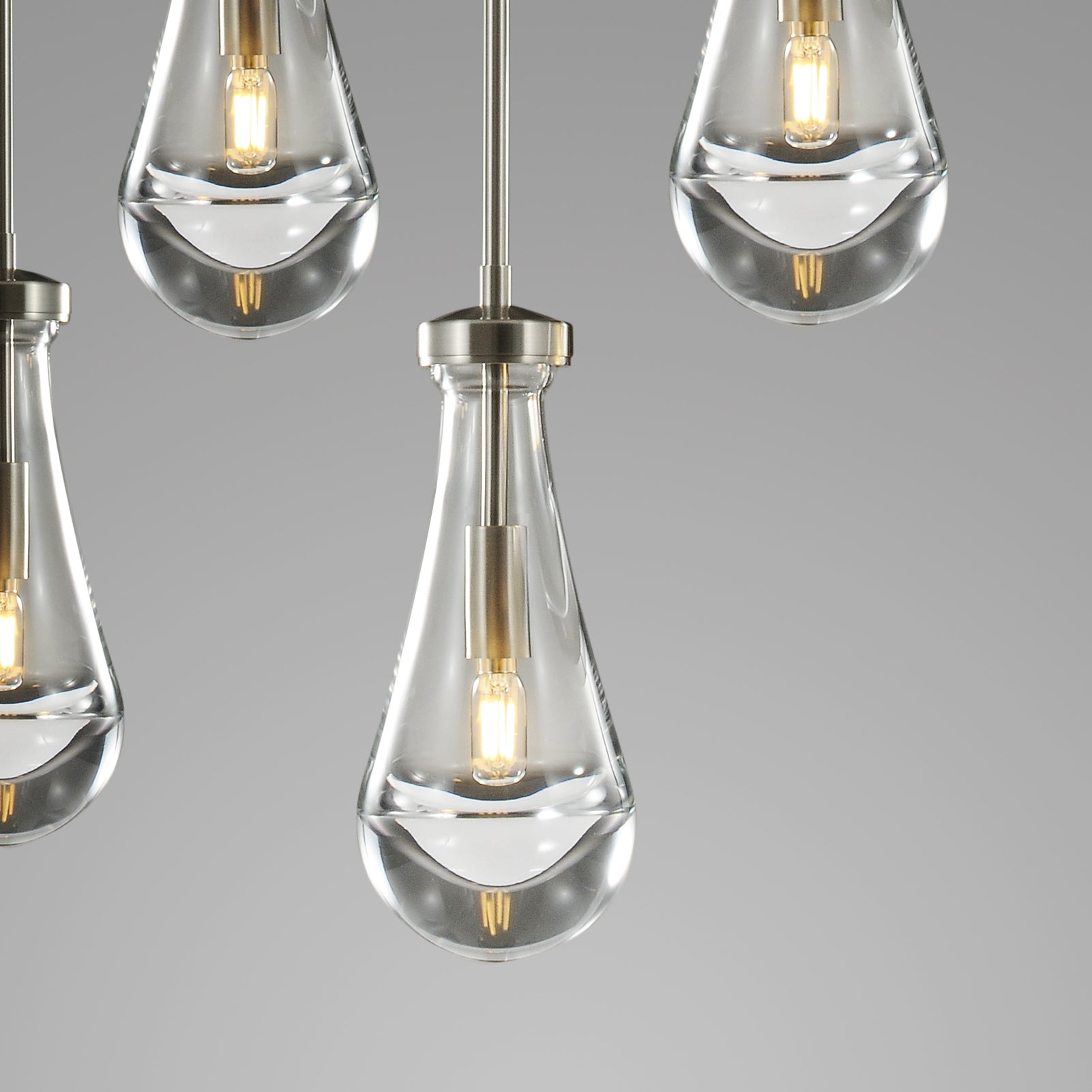 Raindrops 5-Light Rod Rectangular Chandelier