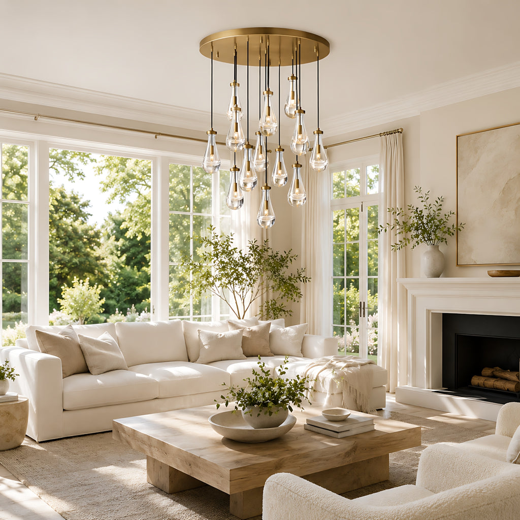 Raindrops Round Chandelier 36"