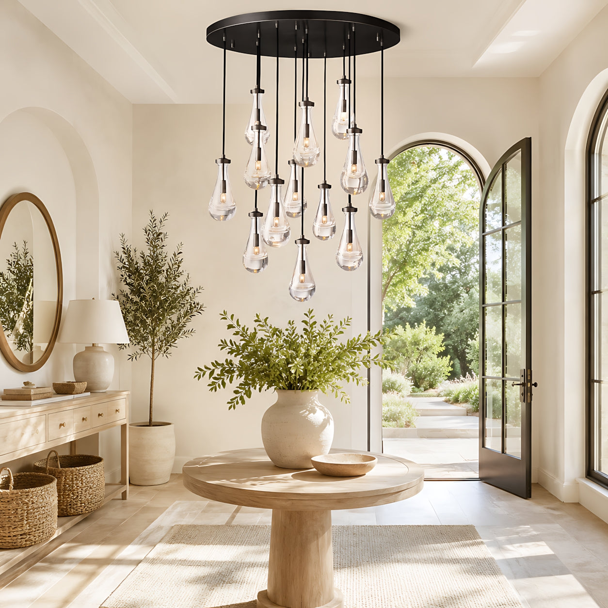 Raindrops Round Chandelier 36"