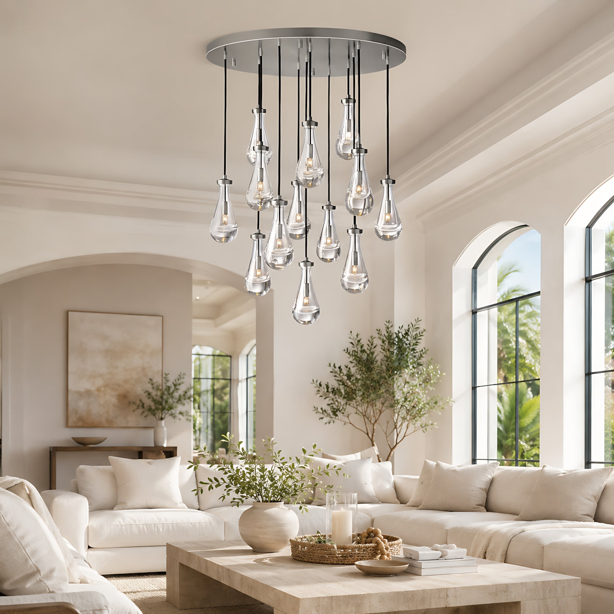 Raindrops Round Chandelier 36"
