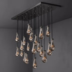 Raindrop Glass Rectangle Chandelier 72"
