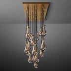 Raindrop Glass Rectangle Chandelier 72"