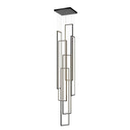 Rectangular Frame Aluminum LED Black Nordic Duplex Stair Chandelier