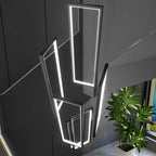 Rectangular Frame Aluminum LED Black Nordic Duplex Stair Chandelier