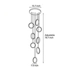 Ring Staircase Chandelier Light Gold LED Ceiling Light