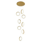 Ring Staircase Chandelier Light Gold LED Ceiling Light