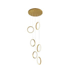 Ring Staircase Chandelier Light Gold LED Ceiling Light