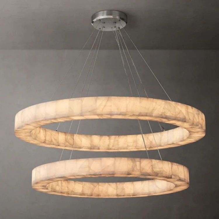  Riveage 2-Tier Round Calcite Chandelier 60"