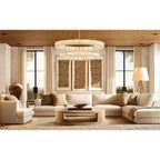  Riveage 2-Tier Round Calcite Chandelier 60"