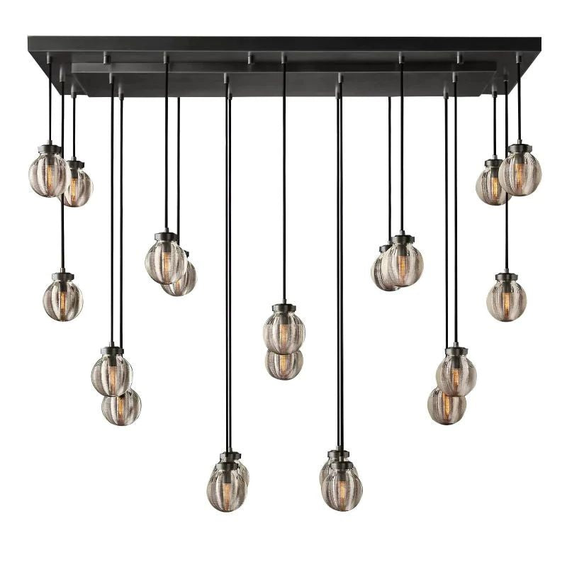 Pearl Spherical Modern Rectangular Chandelier 54”