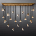 Pearl Spherical Modern Rectangular Chandelier 72”