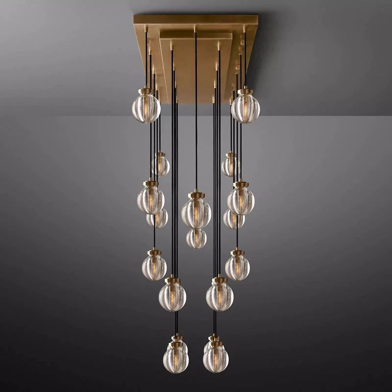 Pearl Spherical Modern Rectangular Chandelier 54”