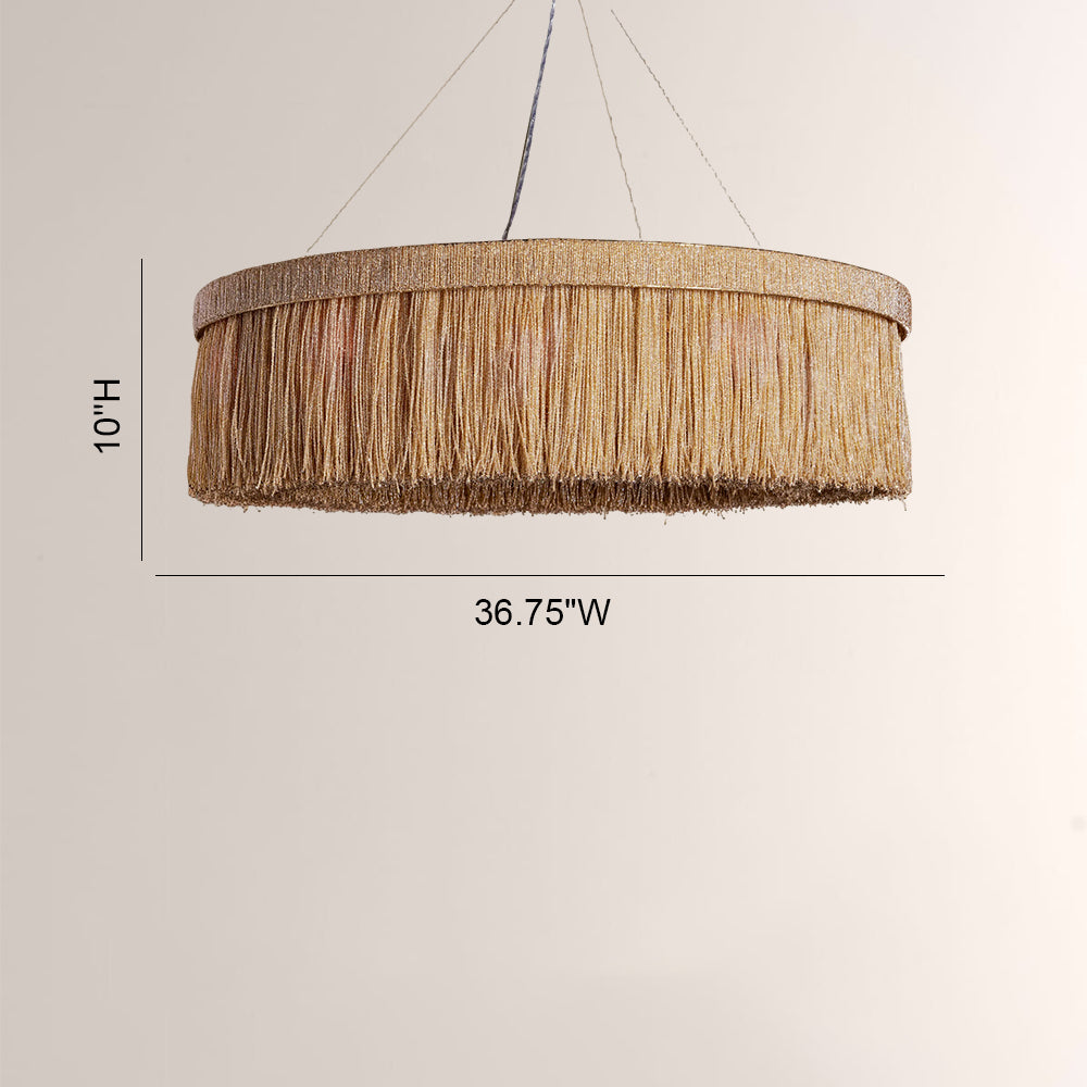 Rowan Jute Fringe Round Chandelier