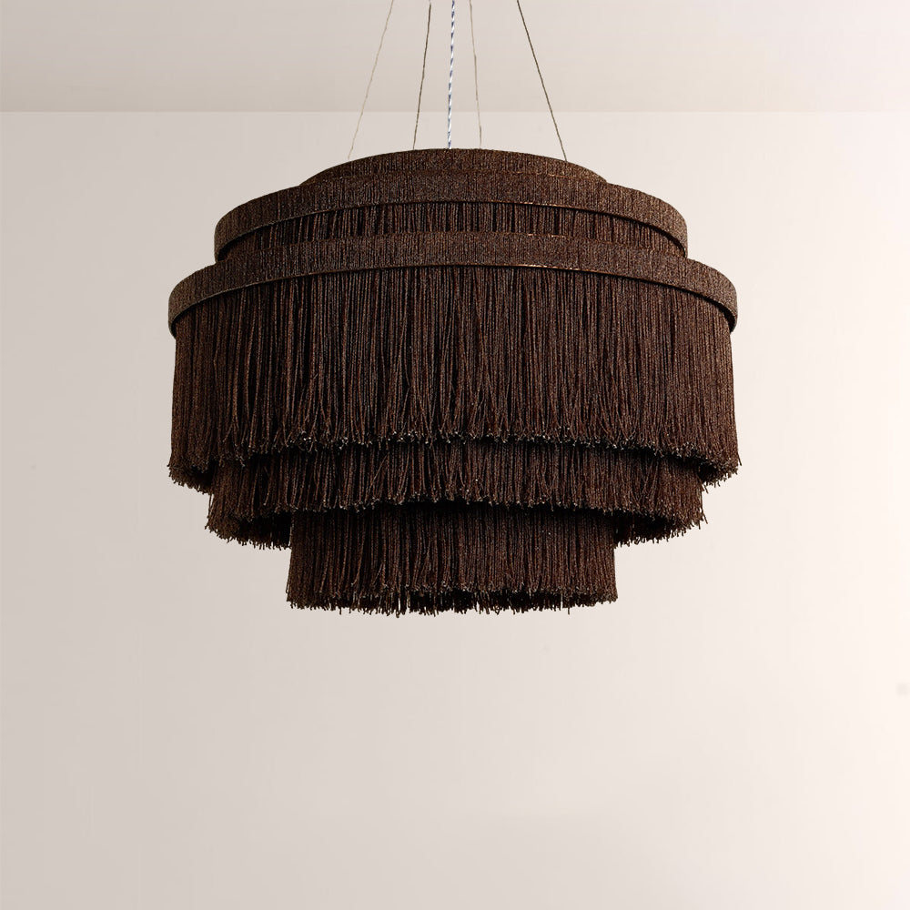 Rowan Jute Fringe Tiered Chandelier