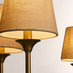 Saylor 6-Light Curved Arm Chandelier with Linen Shades