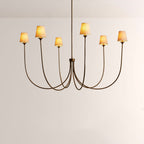 Saylor 6-Light Curved Arm Chandelier with Linen Shades