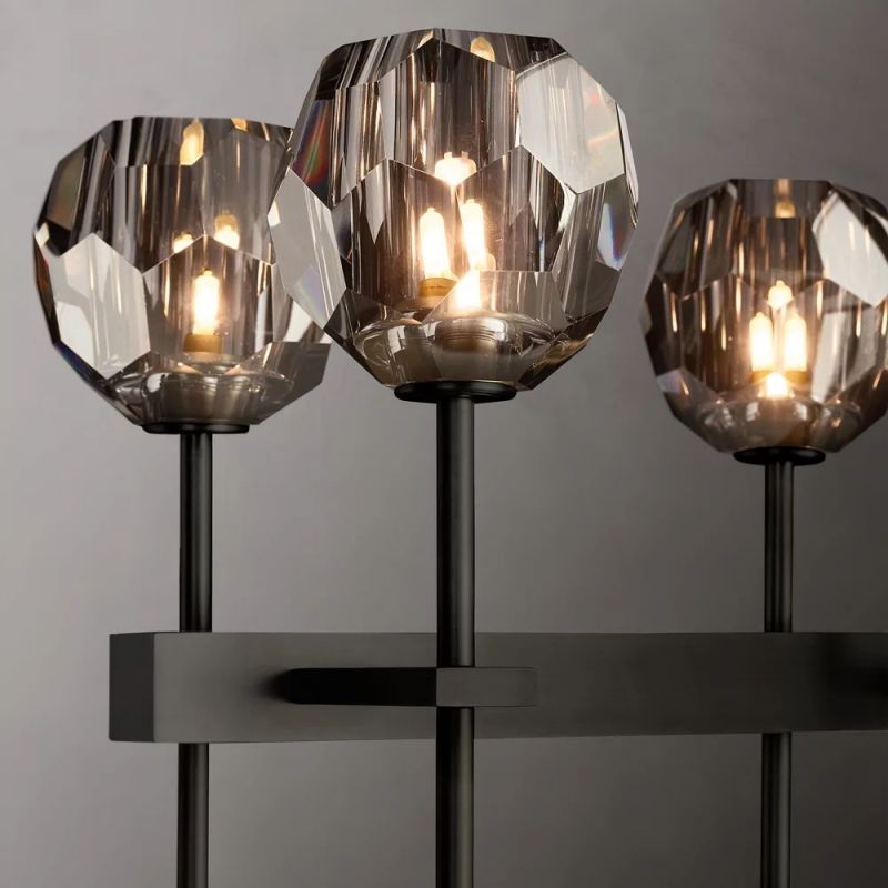 Kelly Glass Double Linear Chandelier 60''