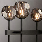 Kelly Glass Double Linear Chandelier 60''