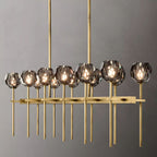 Kelly Glass Double Linear Chandelier 60''