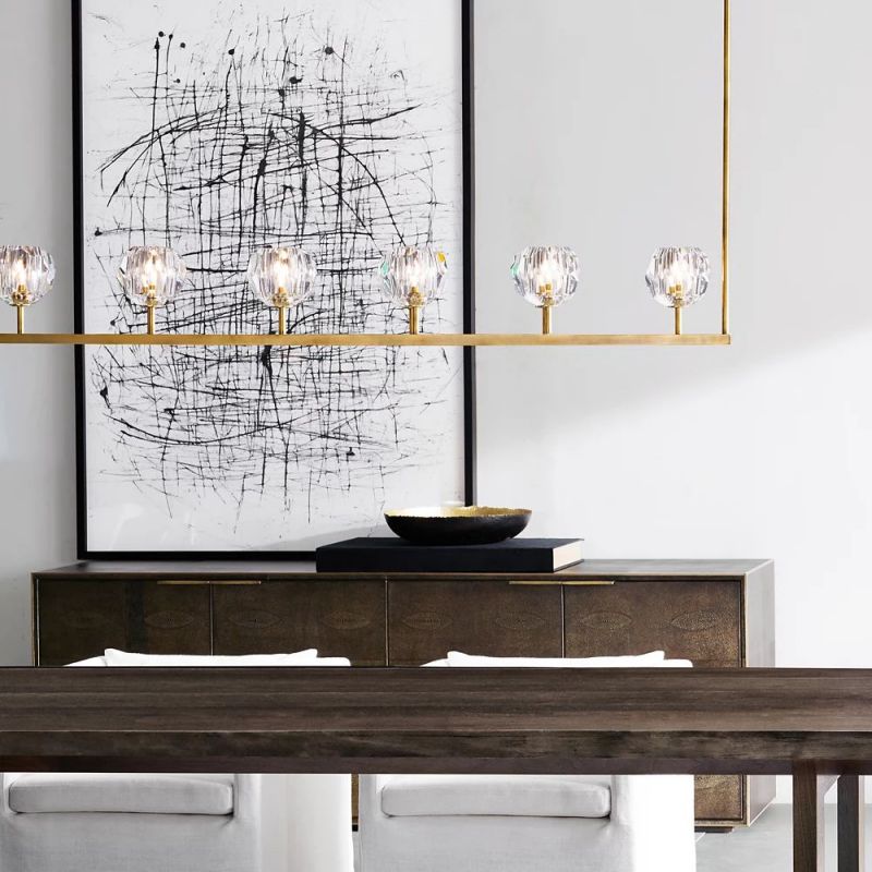 Kelly Glass Linear Chandelier 48''