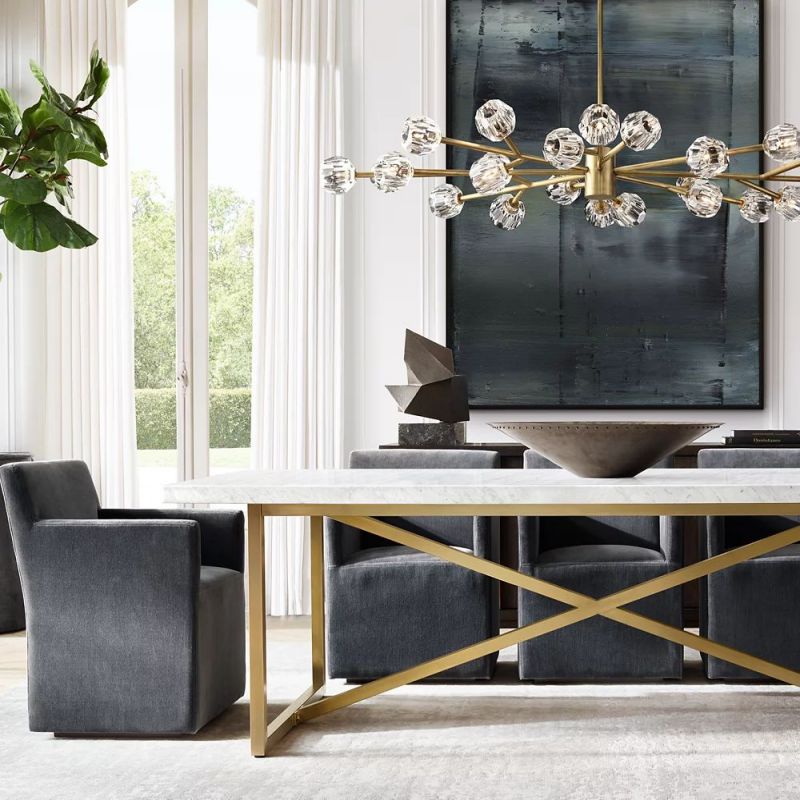 Kelly Glass Oval Chandelier 72''