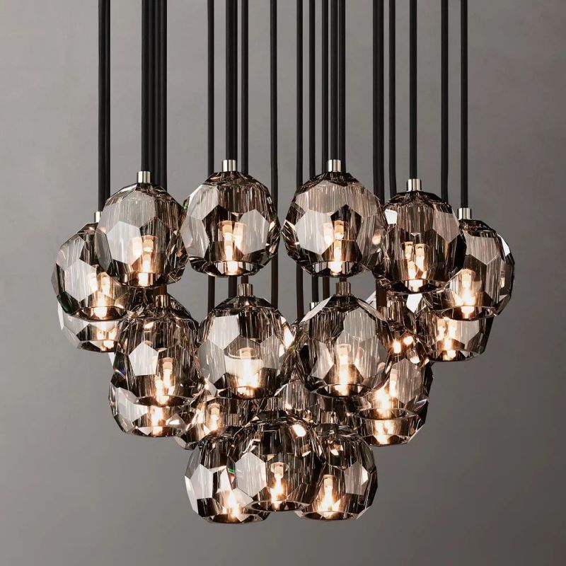 Kelly Glass Round Cluster Chandelier 24"