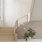 Small Acrylic Lotus Leaves LED Creative Modern Staircase Chandelier