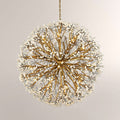Spherical Thirty-Light Stone Quartz Chandelier