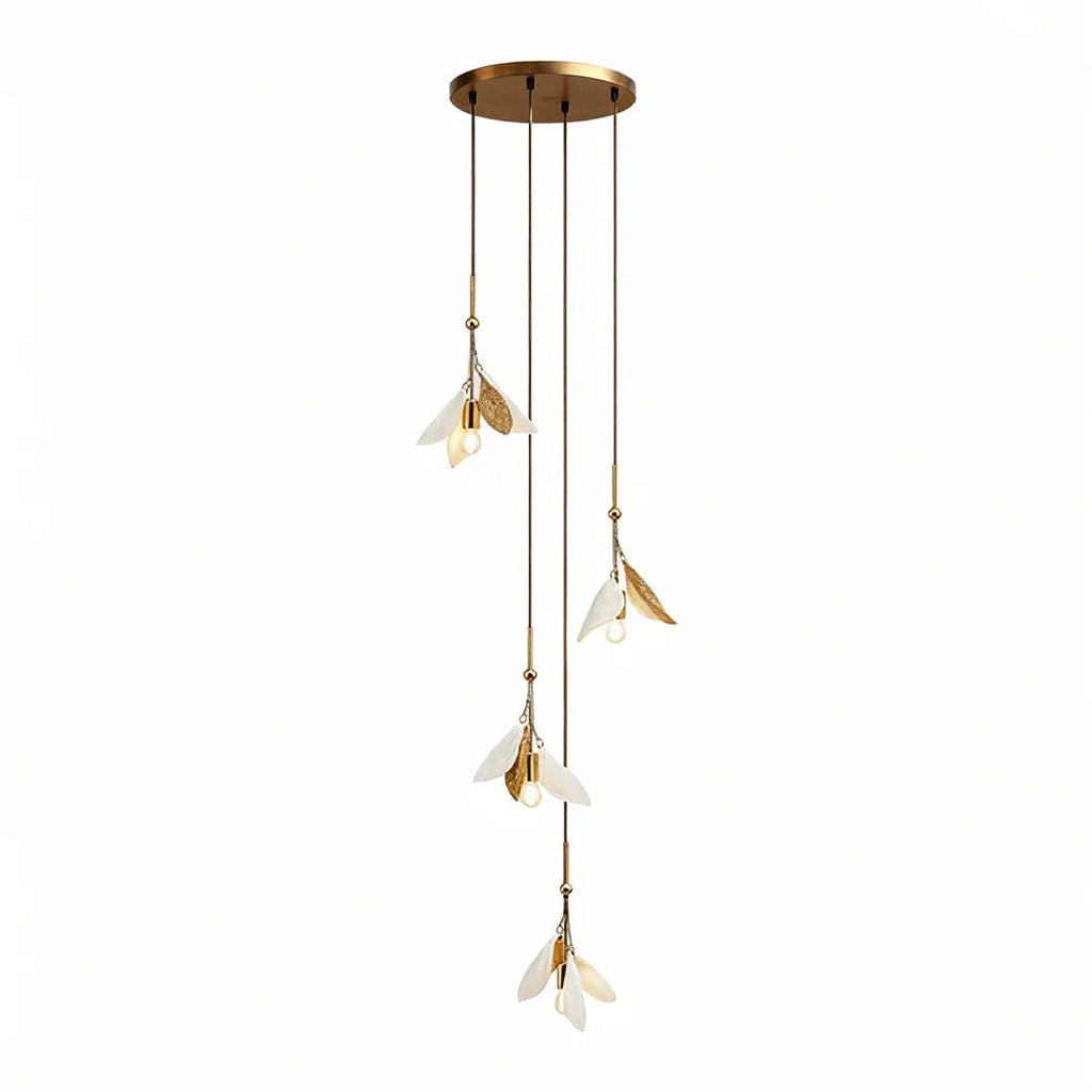 Staircase Chandelier Ideas Art Ceramic Flower Ceiling Light