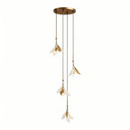 Staircase Chandelier Ideas Art Ceramic Flower Ceiling Light