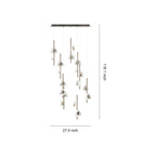 Staircase Crystal Chandelier Modern Aluminum Ceiling Light