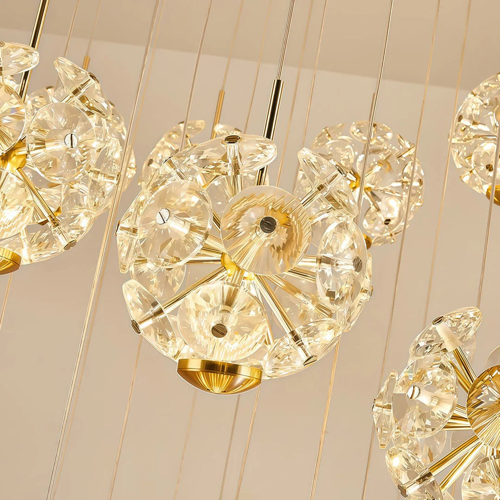 Staircase Crystal Chandelier Modern Luxury High Ceiling Light