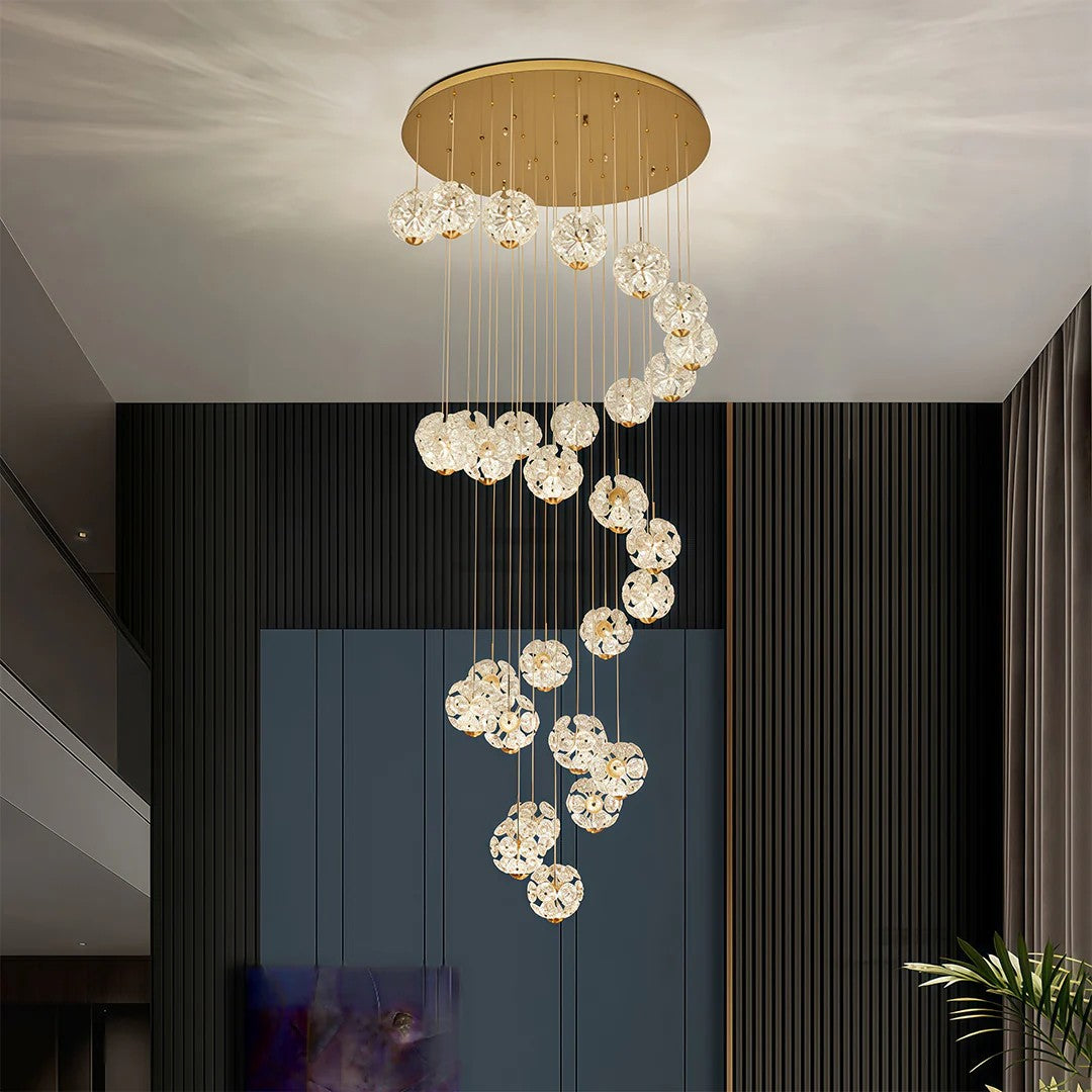 Staircase Crystal Chandelier Modern Luxury High Ceiling Light
