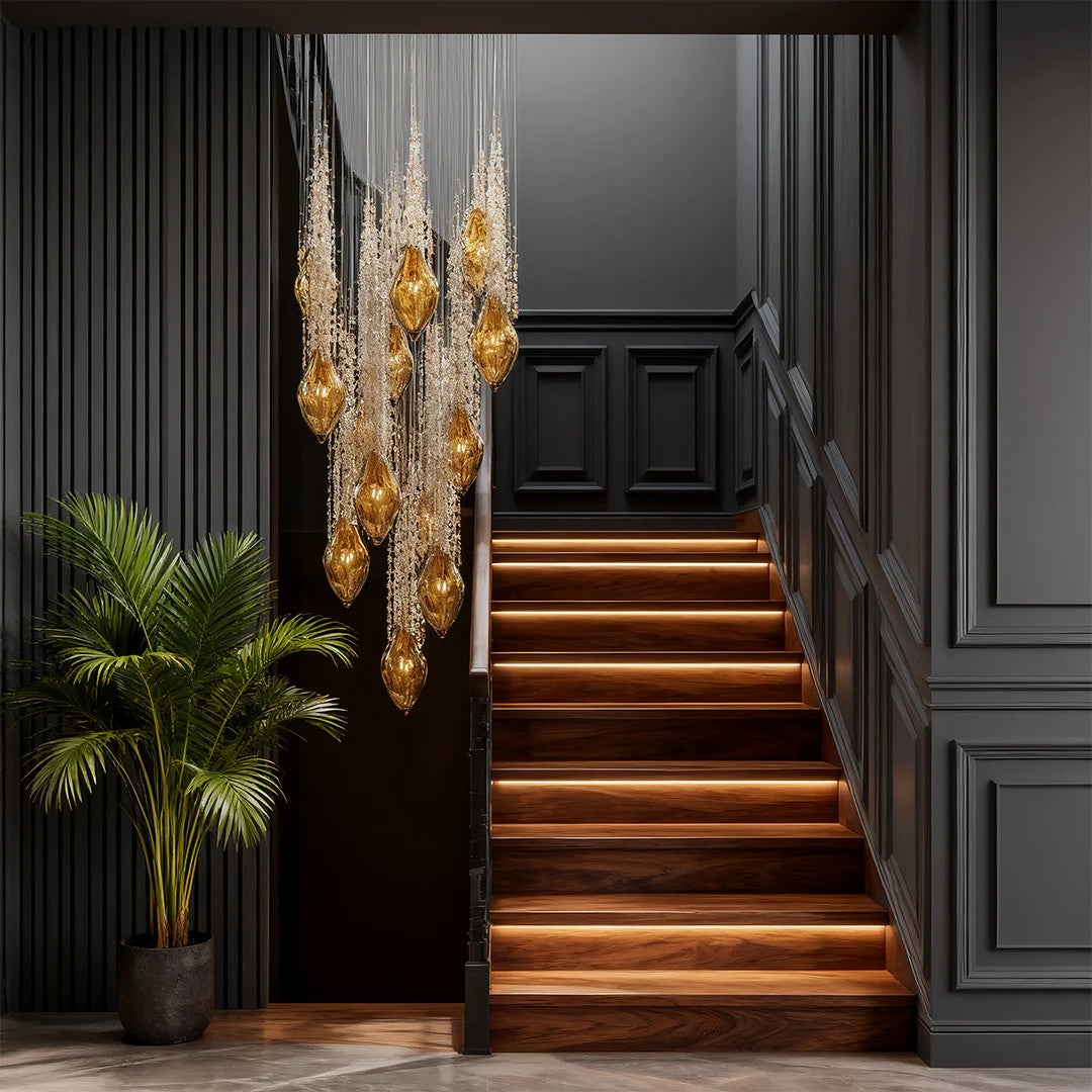 Stairway Chandelier Artistic Crystal Ceiling Light