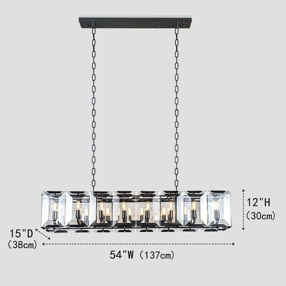 Kiko Crystal Rectangular Chandelier