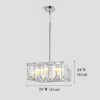 Kiko Crystal Square Chandelier 24"