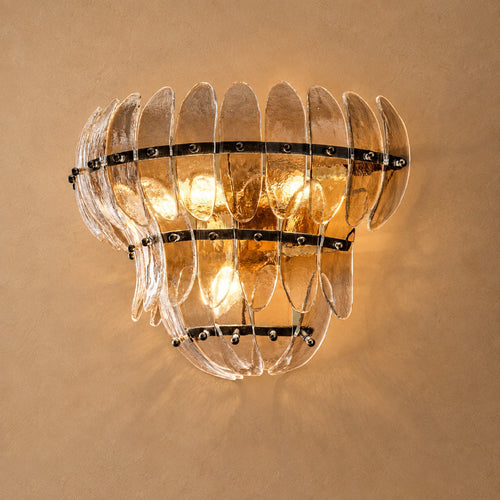 Alieence Clear Glass Tiered Sconce
