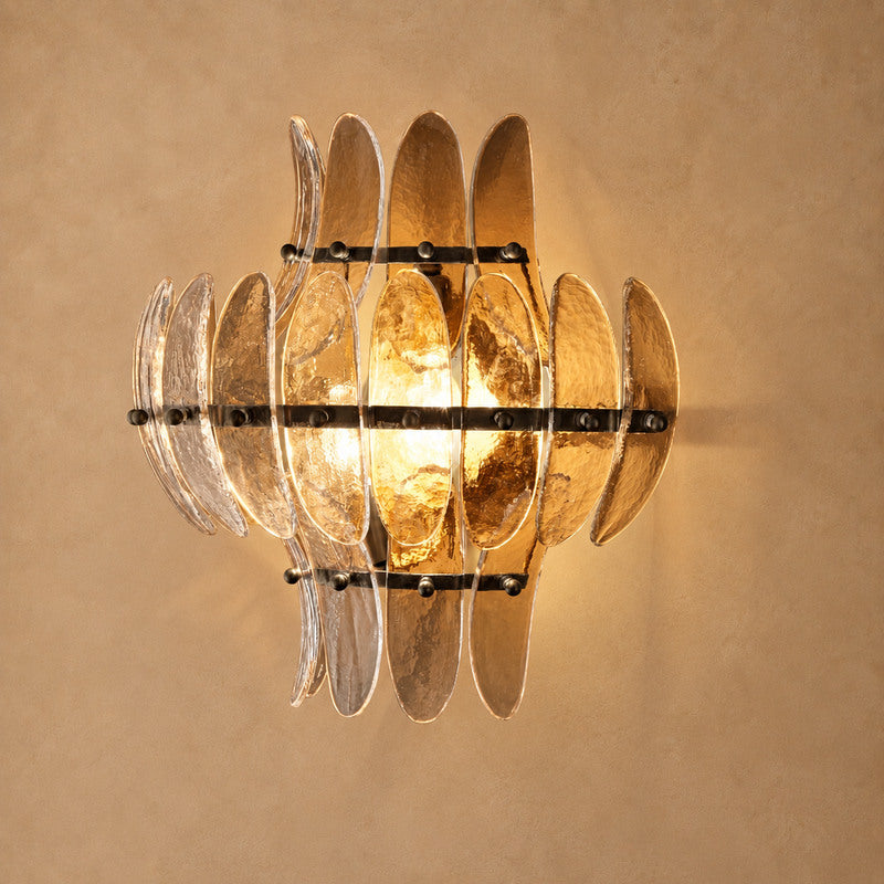 Alieence Clear Glass Tall Sconce
