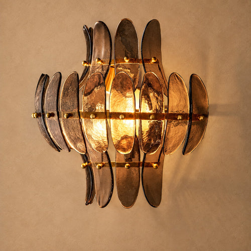 Alieence Smoke Glass Tall Sconce