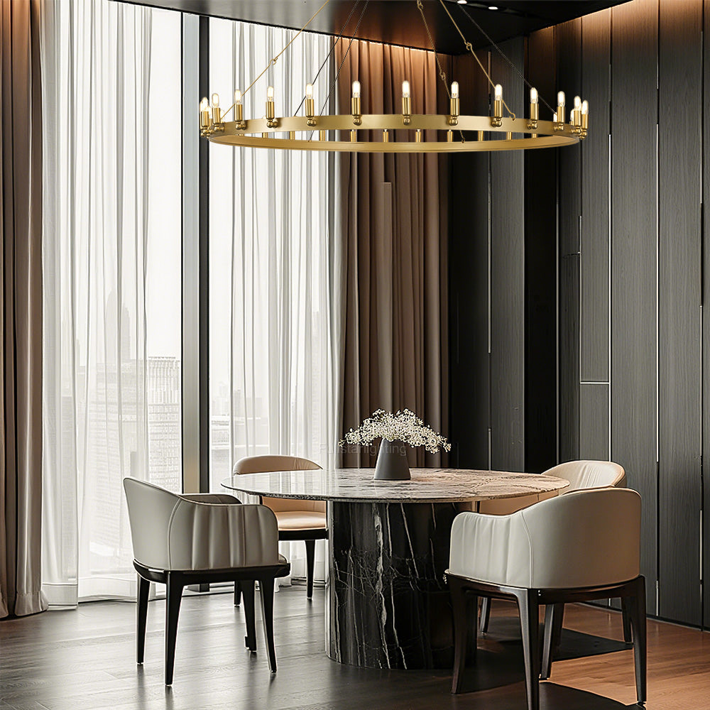 Cereak Vintage Filament Round Chandelier