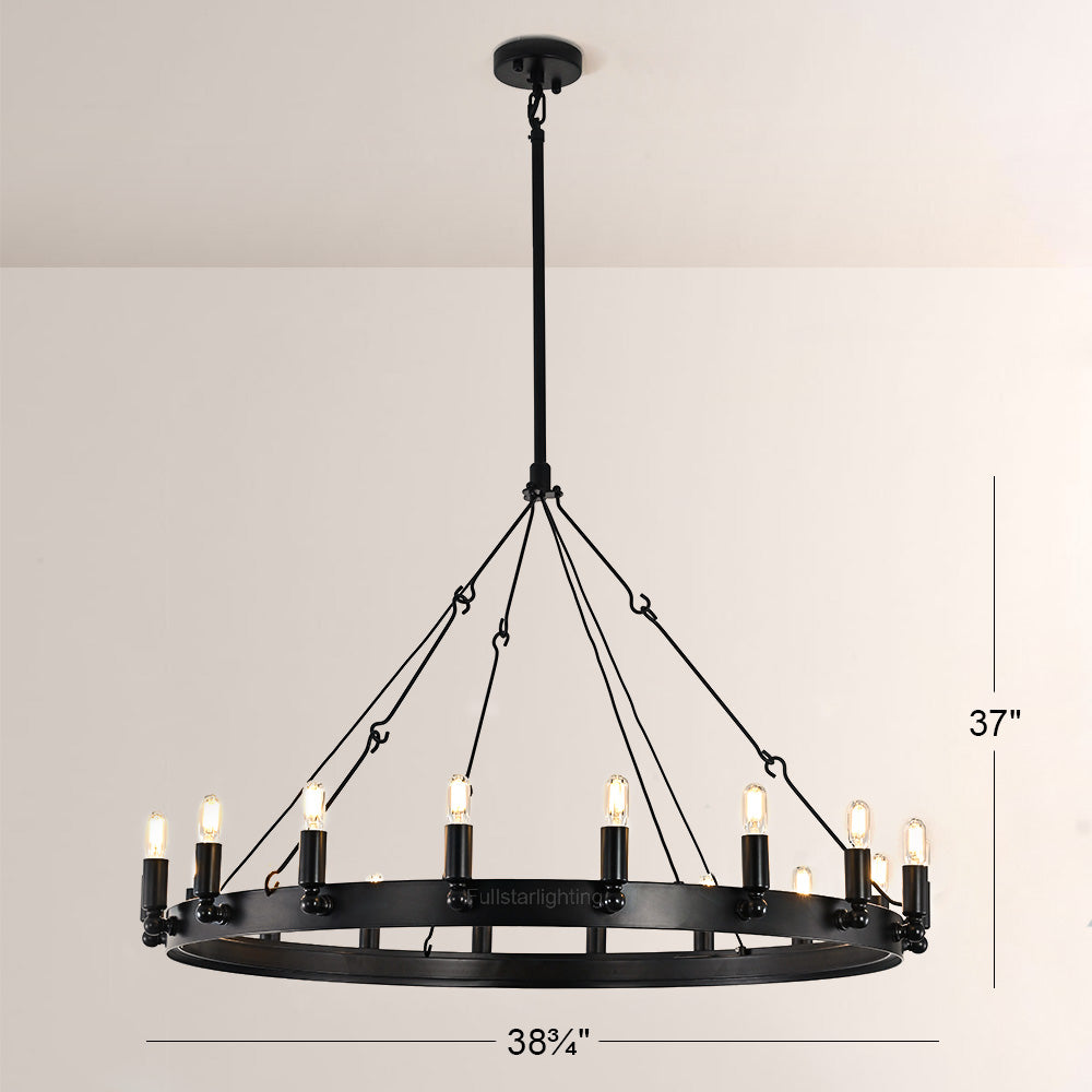 Cereak Vintage Filament Round Chandelier