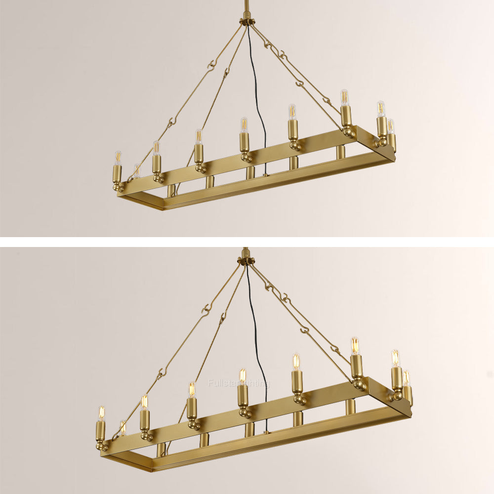 Cereak Vintage Filament Rectangular Chandelier