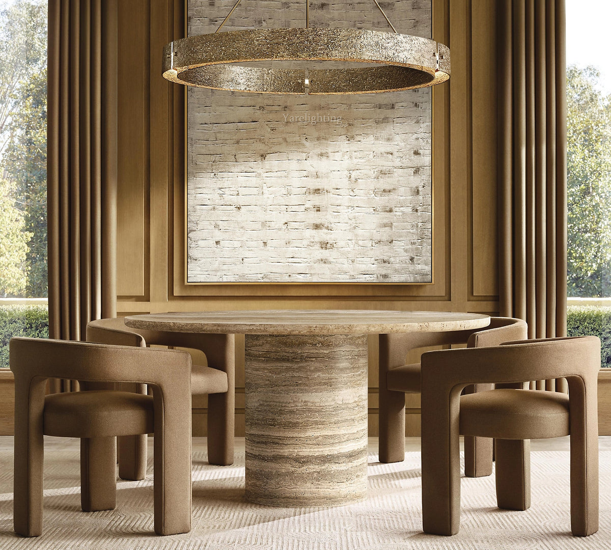 Vitolo Carved Round Dining Table