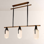 Welden Walnut Leather Linear Chandelier