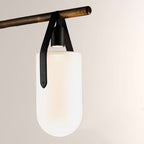 Welden Walnut Leather Linear Chandelier